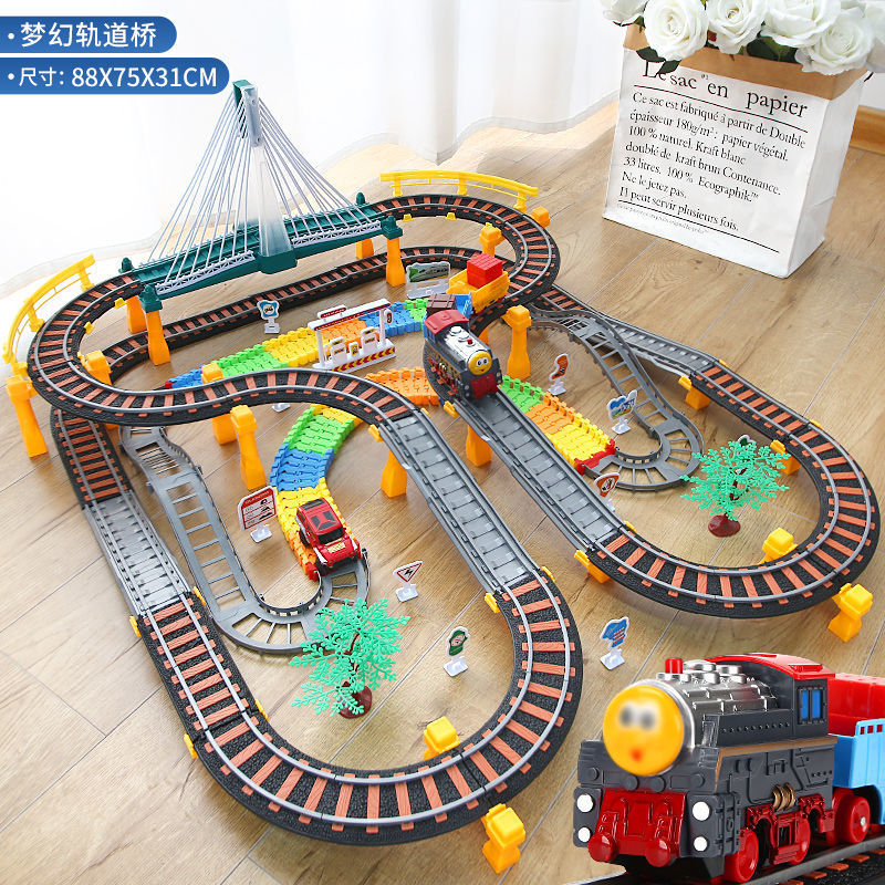 轨道车玩具列车小火车铁轨电动高铁益智仿真男孩2汽车4儿童3-6岁5