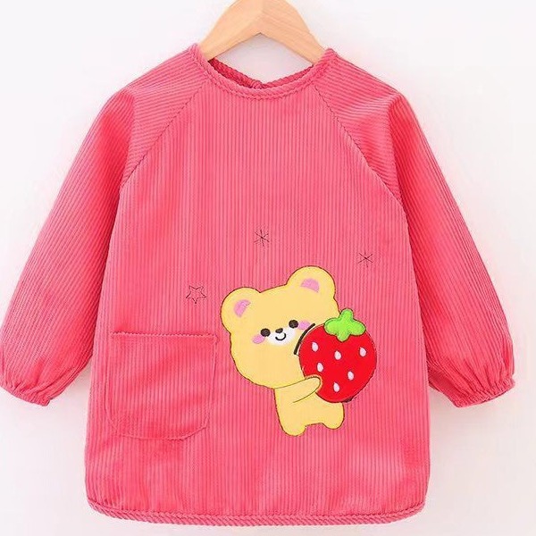 宝宝罩衣秋冬反穿衣男女儿童长袖防水吃饭衣婴幼儿围兜外穿护衣