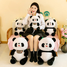 呆萌仿真熊猫毛绒玩具黑白熊猫抱枕公仔可爱玩偶儿童男女生日礼物