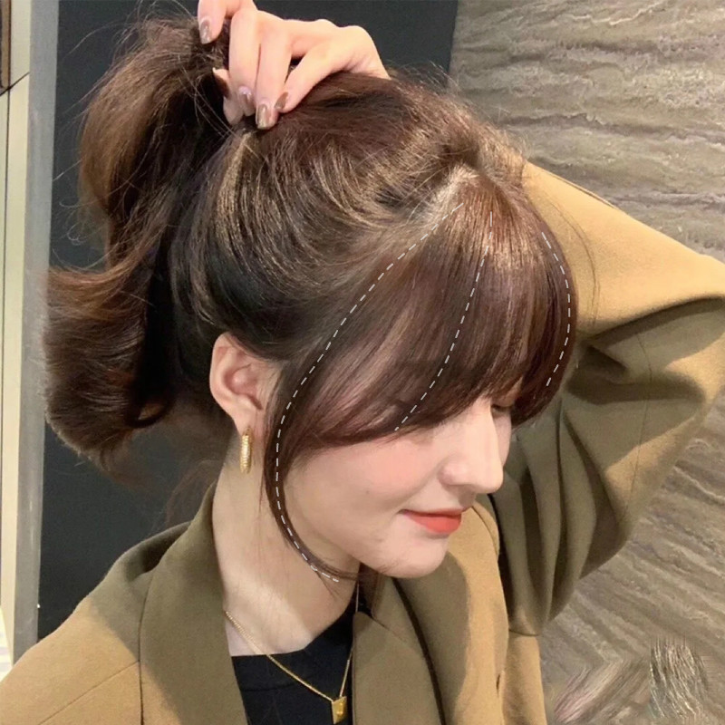 假发女3d迷你刘海片网红八字空气刘海假发片仿真自然留海补发片