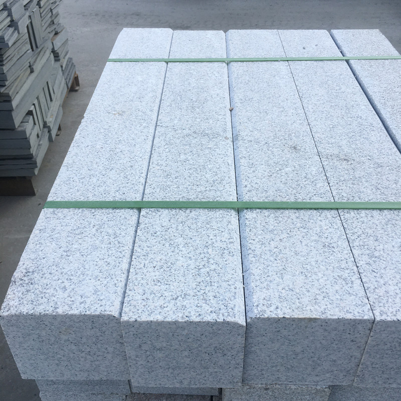 天然花岗岩路沿石地铺石火烧板条石侧石树围边广场芝麻白灰大理石