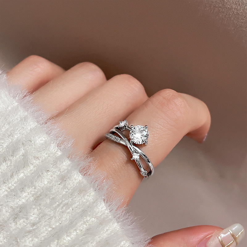 Ancient Cat Ning Universe Track Planet Ring Special-Interest Design Imitation Diamond Zircon Index Finger Ring Light Luxury Engagement Gift