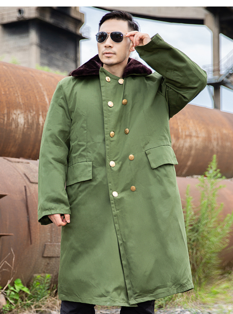 长款军大衣男冬季冷库防寒服女劳保绿棉袄保暖防风东北棉大衣定制