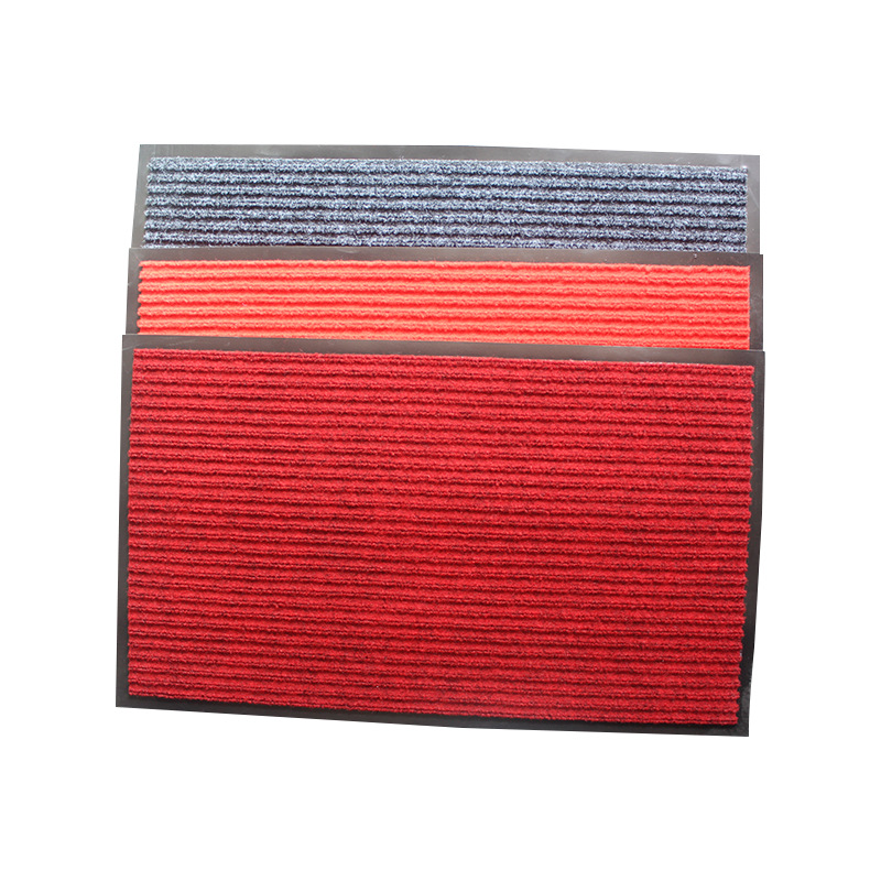 Welcome Carpet Double Stripe Non-Slip Dust Removal Hotel Entrance Welcome Floor Mat Outdoor Commercial Floor Mat Logo Processing