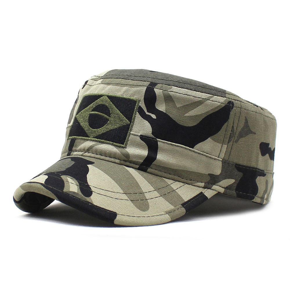 欧美外贸跨境男士军帽迷彩平顶棒球帽刺绣鸭舌帽海军帽运动遮阳帽