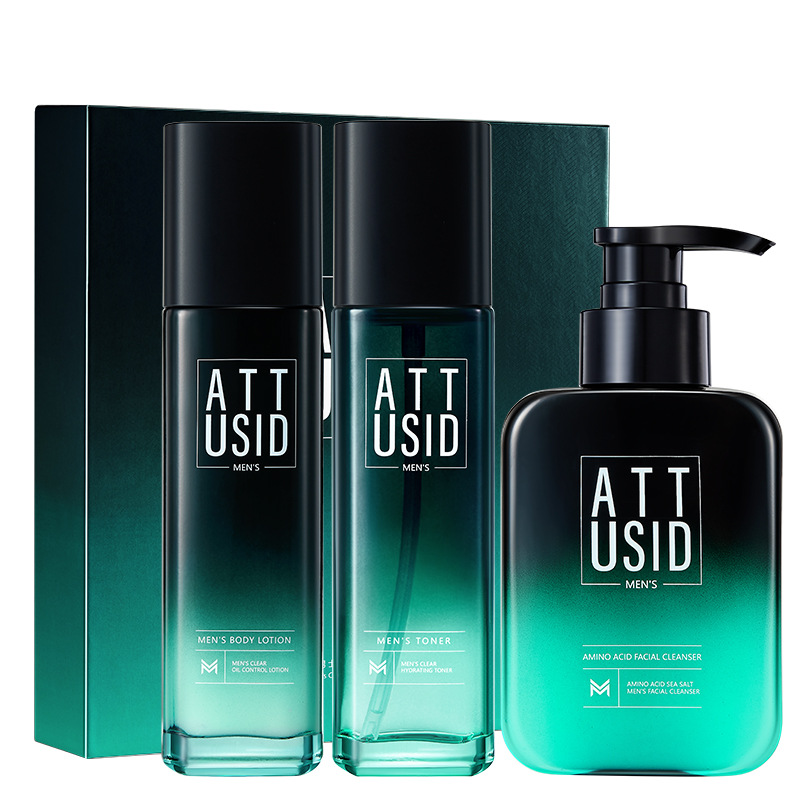 ATTUSID Men's Cleansing Oil Control Box Facial Care Moisturizing, Hydrating and Oil Controlling Fine Pores Skin Care Set