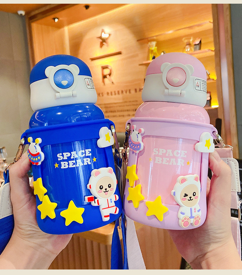 带吸管两用儿童保温杯幼儿园宝宝小学生喝水杯子上学专用户外水壶