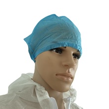厂家供应华西一次性无纺布圆帽条形帽 加厚蓝色工作手术室防尘帽