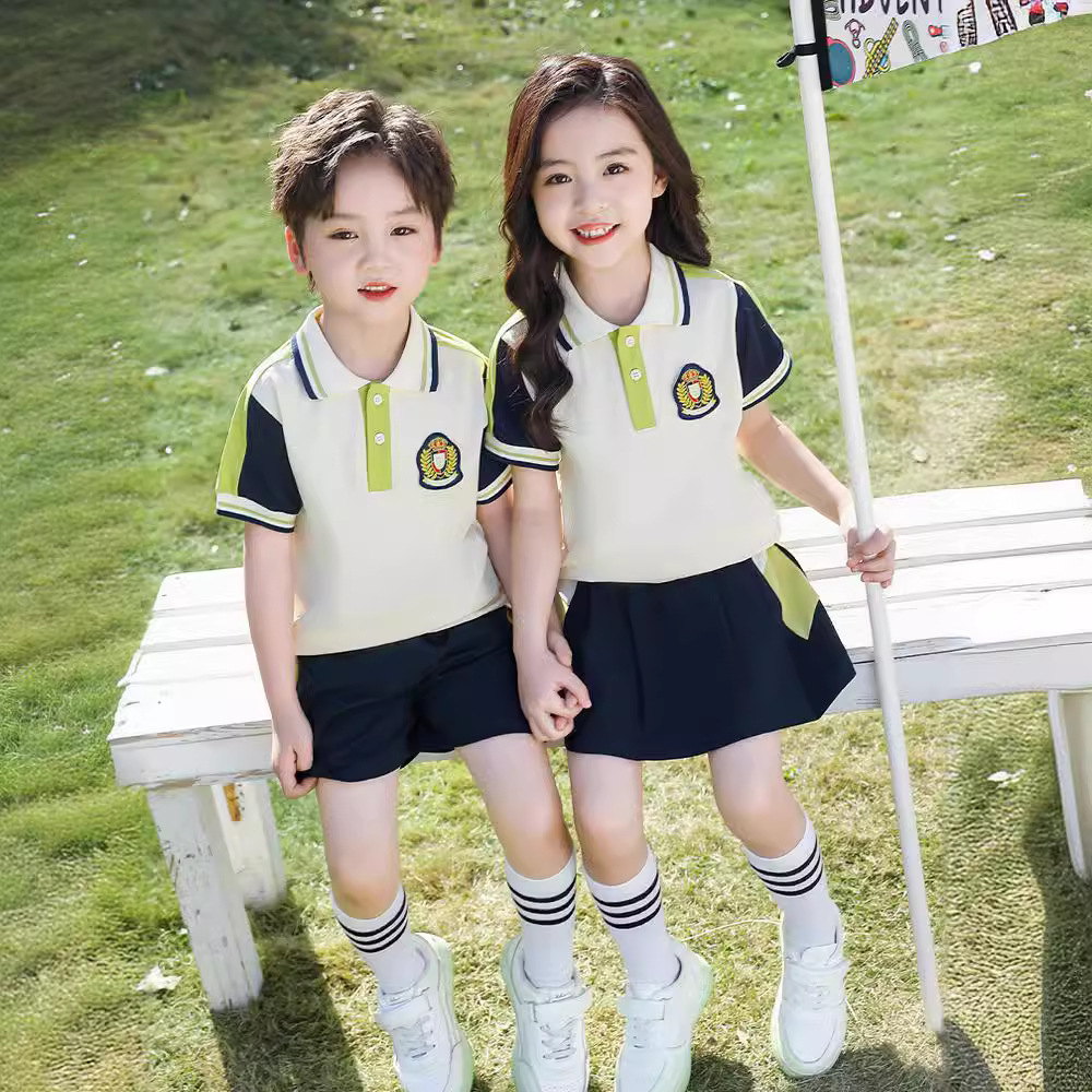 2024新款夏季夏天绿色运动服幼儿园园服小学生校服班服毕业班服