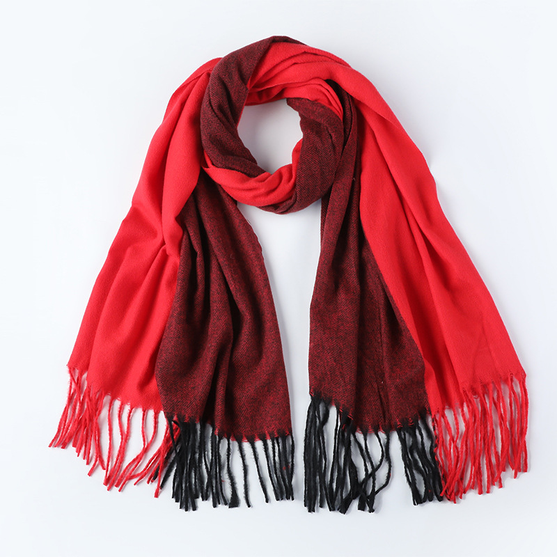 Autumn and Winter British Style Plaid Scarf All-Matching Long Women's Thickened Warm Bristle Tassel Artificial Cashmere Scarf Shawl