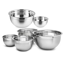 (Set of 6) Stainless Steel Mixing Bowls Non-Slip Nesting跨境