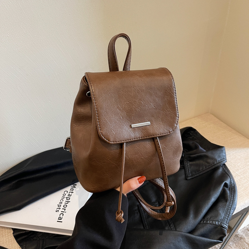 Cross-Border Fashion Simple Women's Bag New Textured Western Style Versatile Commuter Backpack Large Capacity Retro Casual Backpack