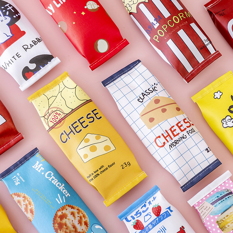 Cartoon Snack Pencil Case Student Pencil Case Stationery Case Popcorn Fries Buggy Bag Pencil Box Student Stationery Gift