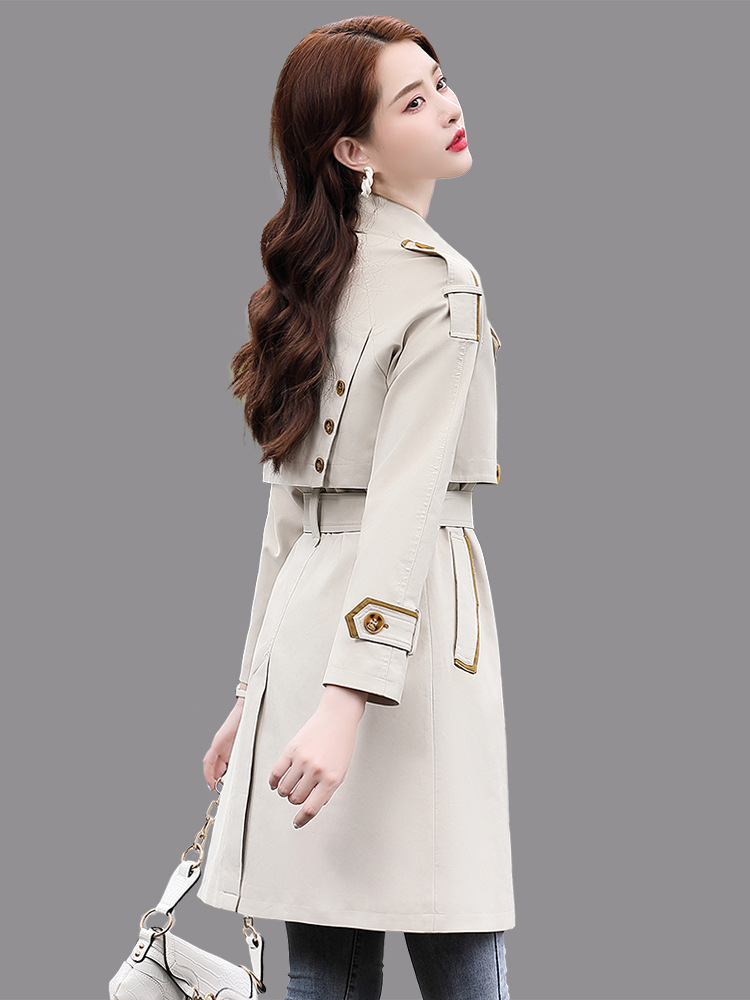 早春季风衣女中长款2022年新款女装气质显瘦英伦小个子春秋外套女