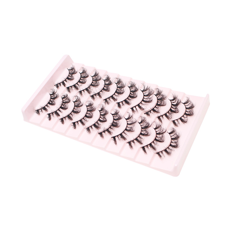 Dingsen False Eyelashes Factory Cross-Border Stable Supply Explosion 10 Pairs Set Thick Natural Curling Nude Makeup