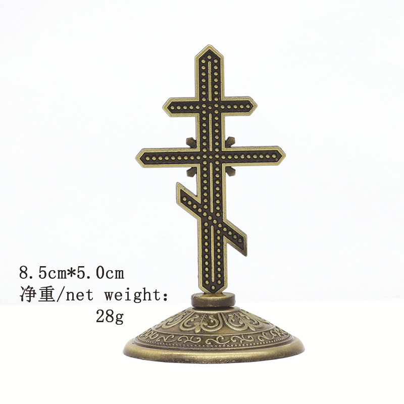 Foreign Trade Hot Sale Vintage Cross Religious Crafts Decoration Home Desktop Car Orthodox Metal Ornaments