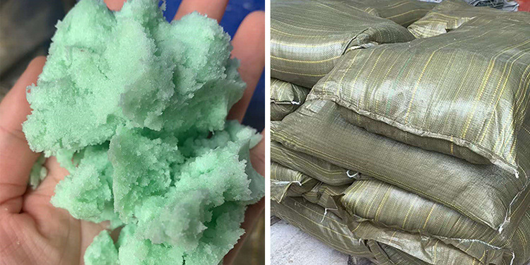 广西七水硫酸亚铁绿色晶体绿矾污水处理优质固体硫酸亚铁现货