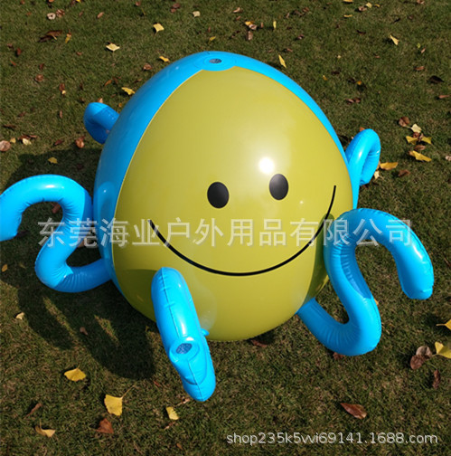 环保pvc充气喷水八爪鱼夏季儿童户外喷水球沙滩球草坪玩耍喷水球