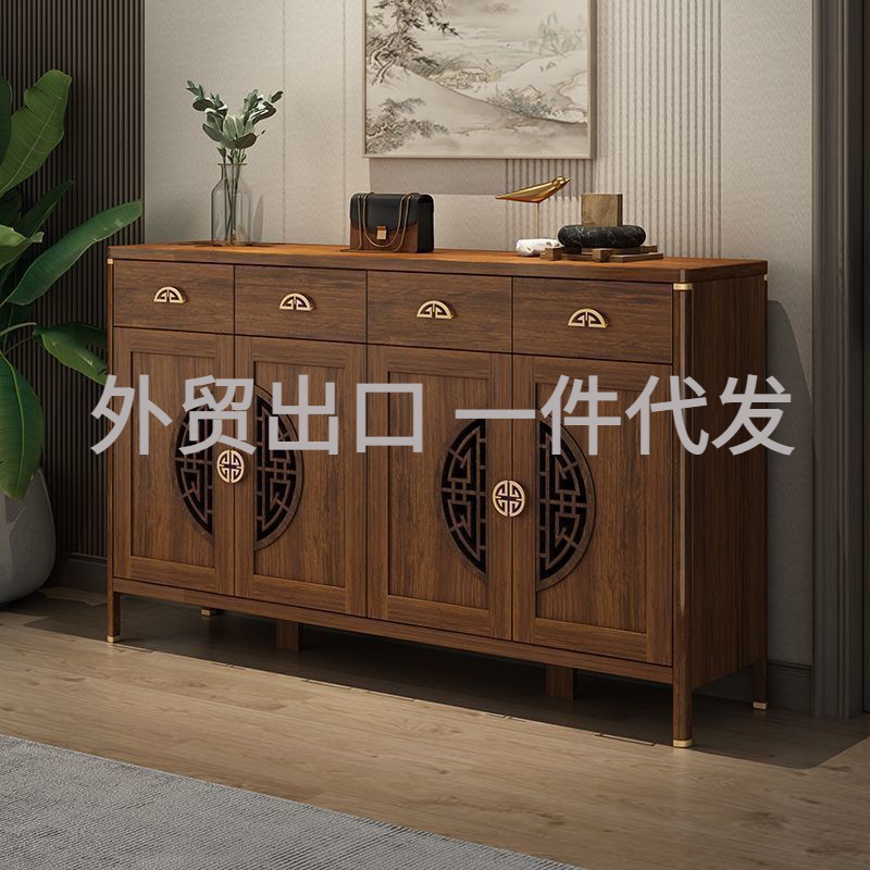 2024新款新中式实木框鞋柜入户进门玄关柜家用储物柜客厅大容量