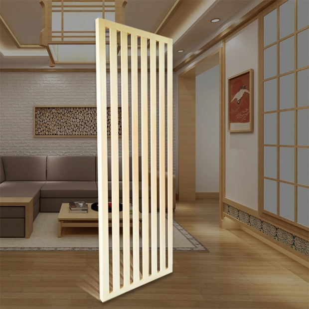 厂家定制实木屏风简约实木格栅屏风木隔断入户实木装饰线条可定制