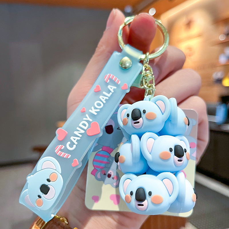 Cute National Fashion Genuine Jengle Frog Three-Dimensional Doll Car Keychain Pendant Ornaments Night Market Stall Wholesale