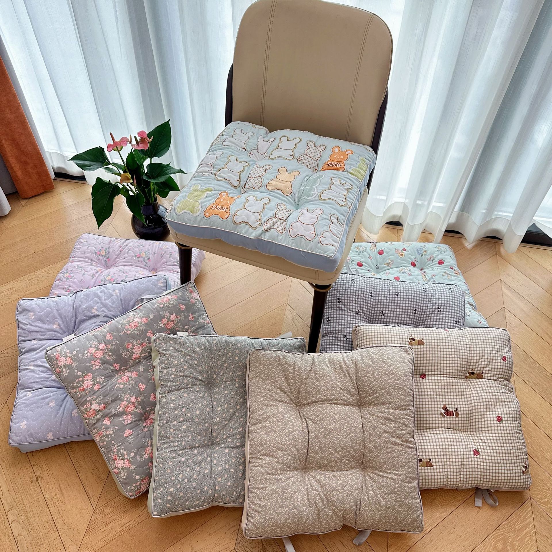 加厚椅垫榻榻米坐垫办公室椅子垫子地板坐垫椅垫增高棉麻坐垫批发