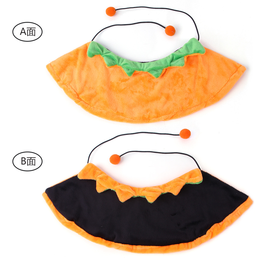 New Double-Sided Cloak Halloween Pumpkin Double-Sided Dog Cloak Pet Cat Cute Halloween Ornaments