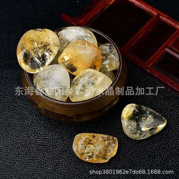 天然巴西黄水晶滚石摆件橘黄晶裸石大颗粒水晶碎石跨境电商供货