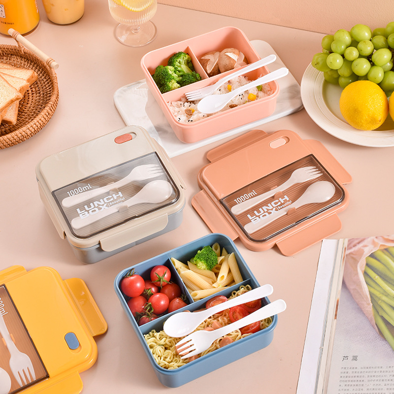 hot selling lunch box sealed leak-proof microwave oven heating office worker color good-looking lunch box student lunch box