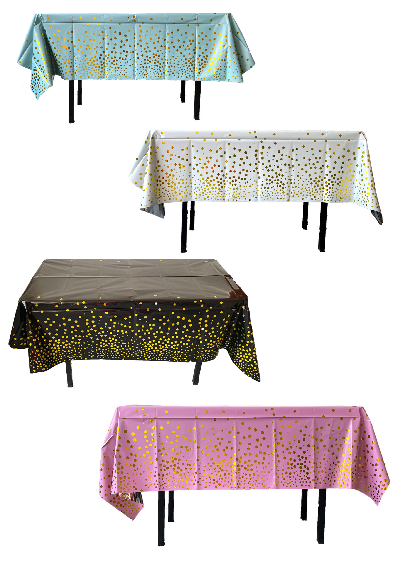 Gold Dot Gradient Party Dust-Proof Oil-Proof Disposable Tablecloth Birthday Party Dessert Bar Sign-in Desk Tablecloth