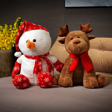 跨境圣诞老人麋鹿公仔毛绒玩具雪人圣诞节礼物外贸摆件橱窗装饰品