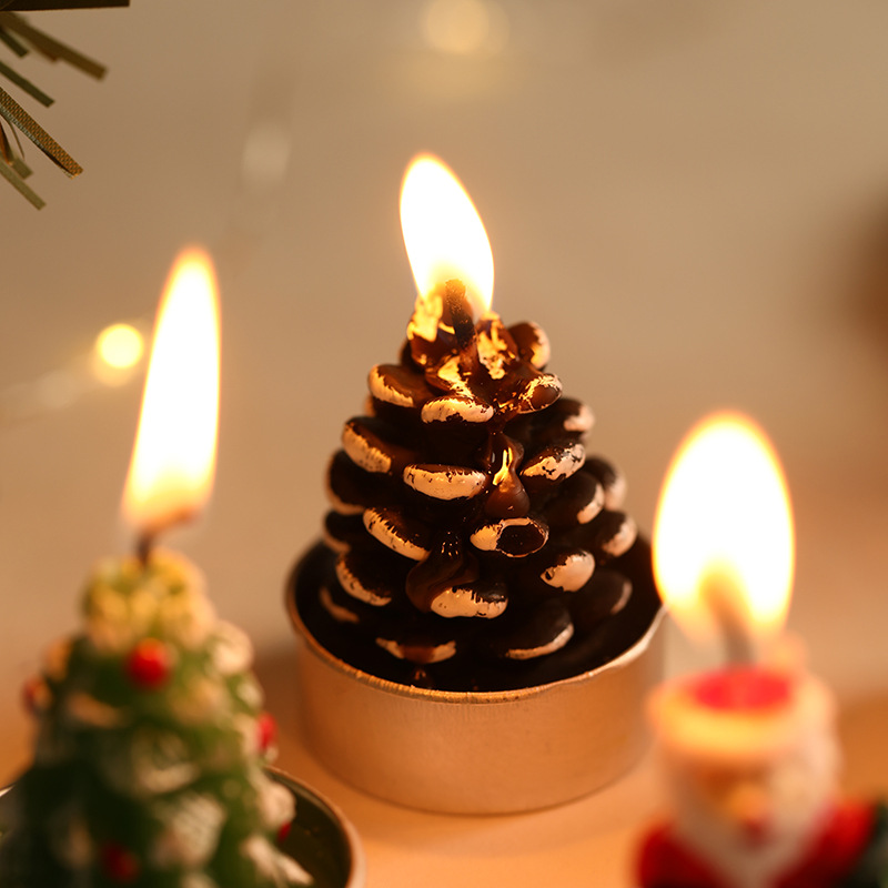 Factory Direct Sales Christmas Candle Wholesale Set Diy Paraffin Wax Candle Ornaments Christmas Decoration Atmosphere Candle Light