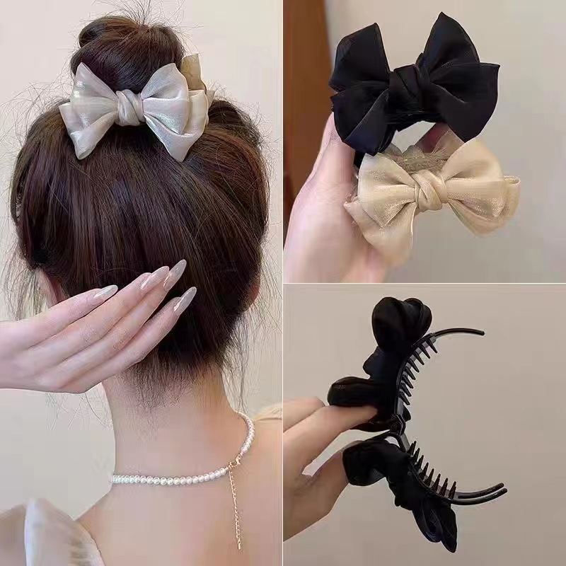 High Sense Children Bun Grip Girls Bow Hair Accessories Barrettes Female 2023 New Head Clip Clip Hairware