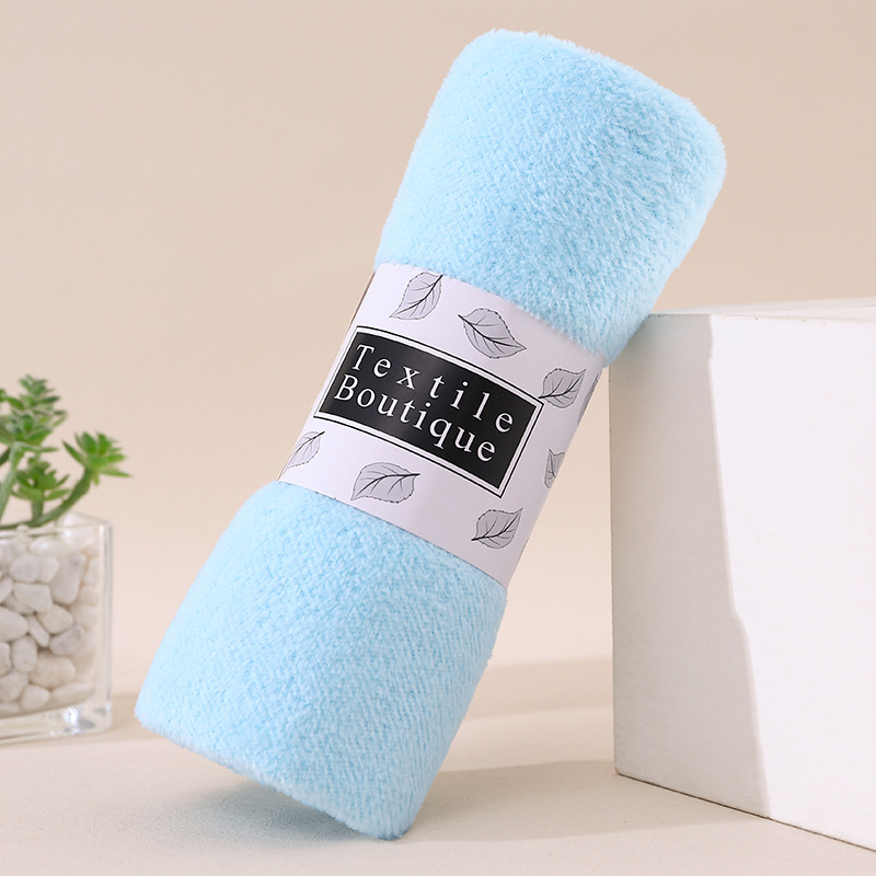 Rag Coral Fleece Wholesale Towels in Stock Production Absorbent Lint-Free Cut Velvet Waist Seal Packaging Present Towel