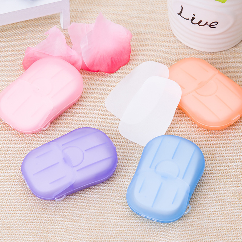 Hotel Travel Disposable Soap Slice 20 Pieces Boxed Soap Sheet Portable Hand Washing Small Soap Flake Mini Soap 11