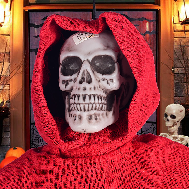 万圣节恐怖骷髅头场景装扮布置声控感应发光发声挂鬼密室鬼屋恐怖