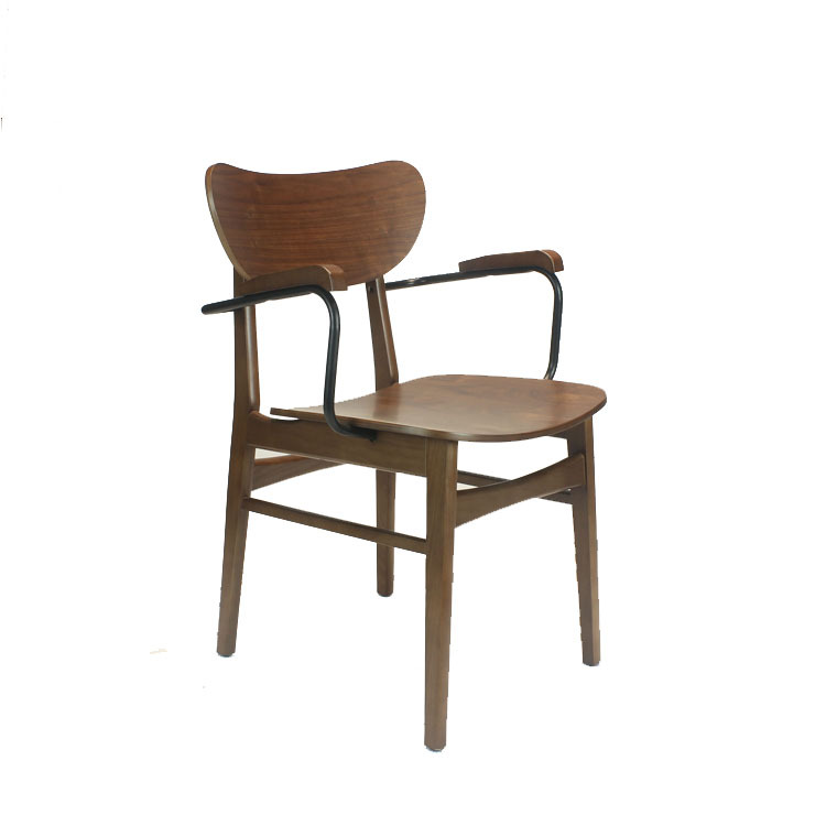 北欧水曲柳餐椅 现代简约家用餐厅椅子 个性设计师扶手靠背单人椅