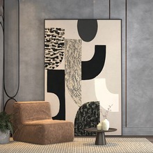 极简抽象艺术客厅装饰画沙发落地画感玄关背景墙挂画黑白壁画