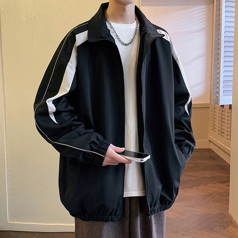 男士立领教练服外套春季2024年新款潮牌青少年休闲运动夹克上衣服