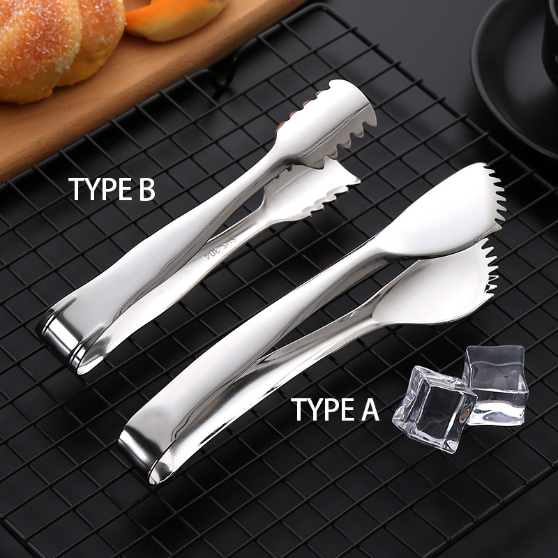 Stainless Steel Ice Clip Bread Clip Toothed Clip Ice Cube Cube Sugar Bar Restaurant Food Clip BBQ Clamp Amazon Kitchenware