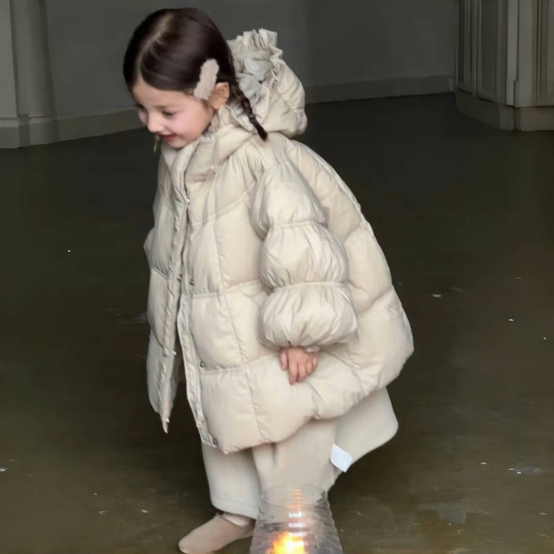 女童新款儿童羽绒棉服2025加厚宝宝冬季女童童装冬装中长款外套