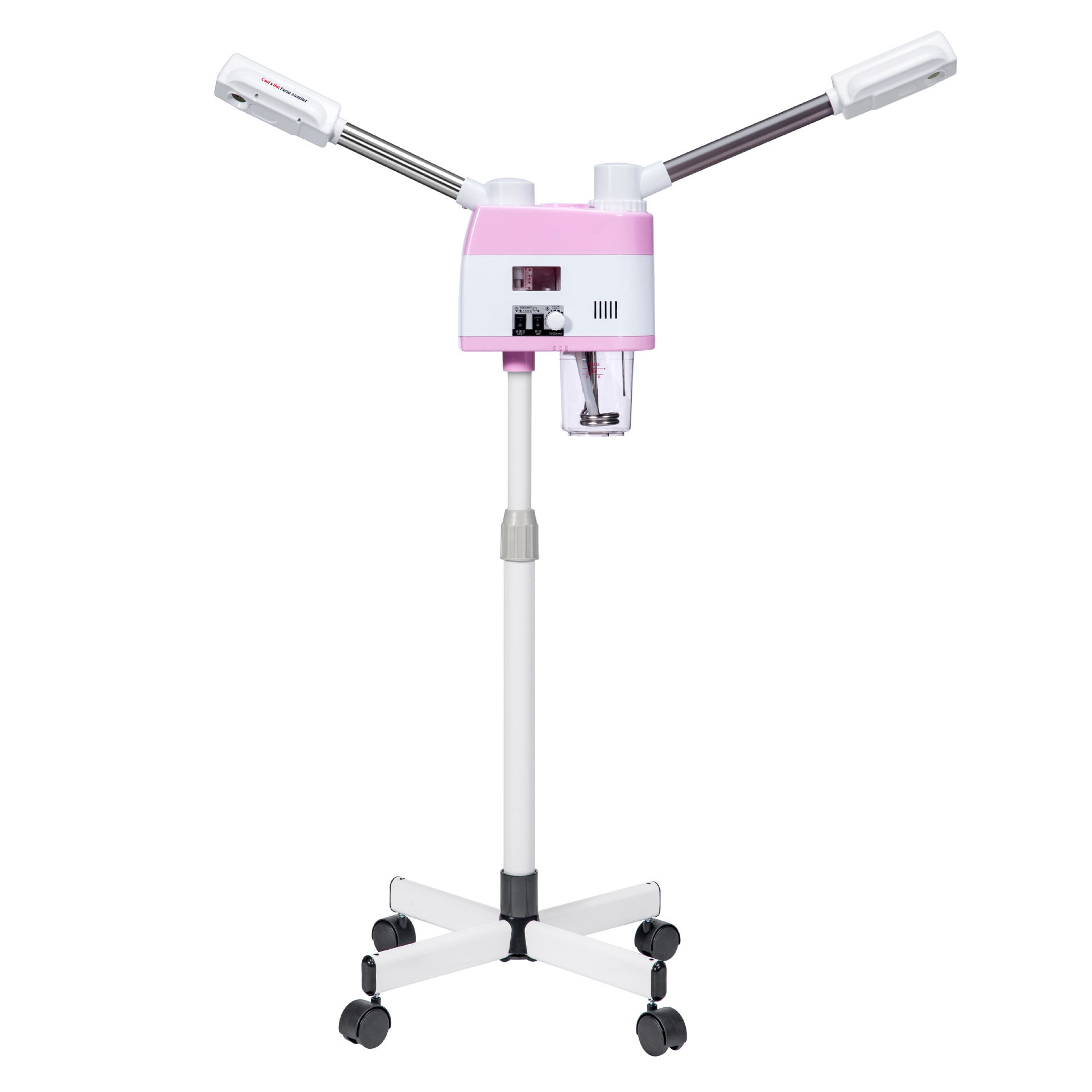 跨境升级款粉色双管冷热喷蒸脸器美容喷雾机喷雾补水仪家用美容仪