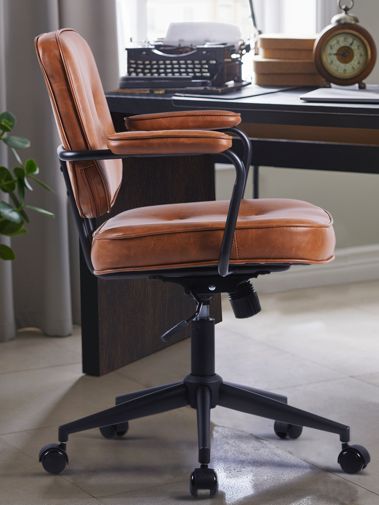 联丰办公椅子舒适久坐皮质靠背家用办公座椅书桌椅书房学习电脑椅