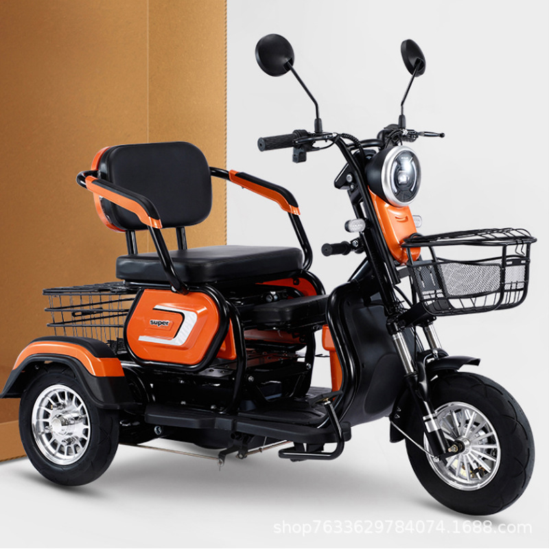 跨境电动三轮成人电瓶车小型电动瓶车老人休闲代步车接送孩子三轮