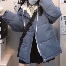 棉服女ins宽松棉袄2024年新款面包服冬季韩版加厚假两件棉衣外套