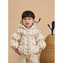 法式小兔童装女幼童羽绒服婴儿宝宝加厚羽绒冬装女小童短款外套潮