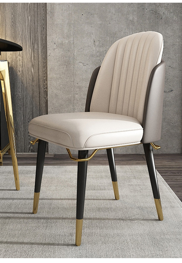 时尚新款轻奢后现代设计师餐椅酒店咖啡厅双靠背椅子北欧实木餐椅