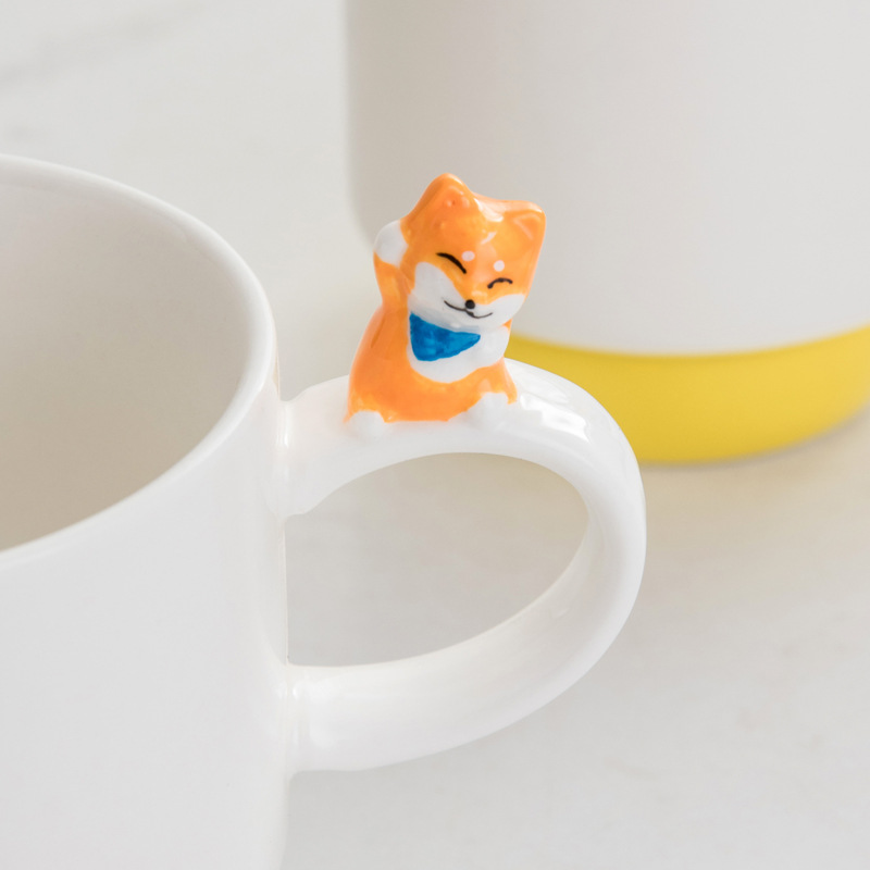 Shiba Inu Stacking Cup Mug Ceramic Drinking Cup Oatmeal Breakfast Cup Cute Girl Office Household Coffee Cup