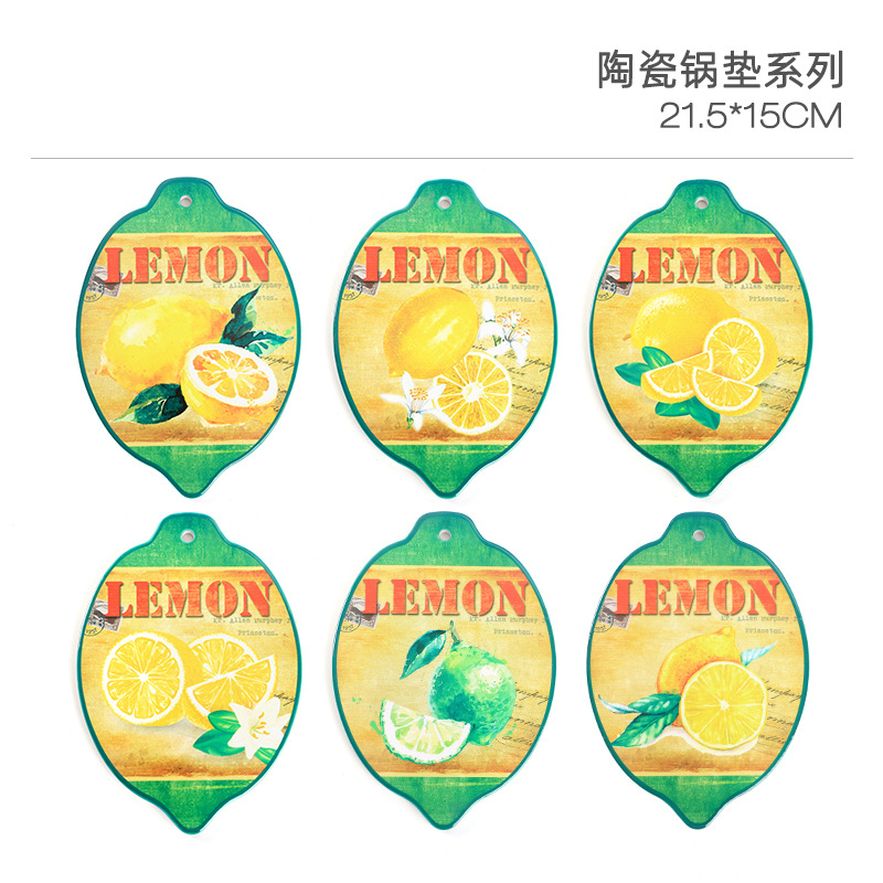 Creative Ceramic Insulation Placemat New Lemon Shape Heat Proof Mat Ceramic Decorative Crafts Placemat Plate Mat Table Mat