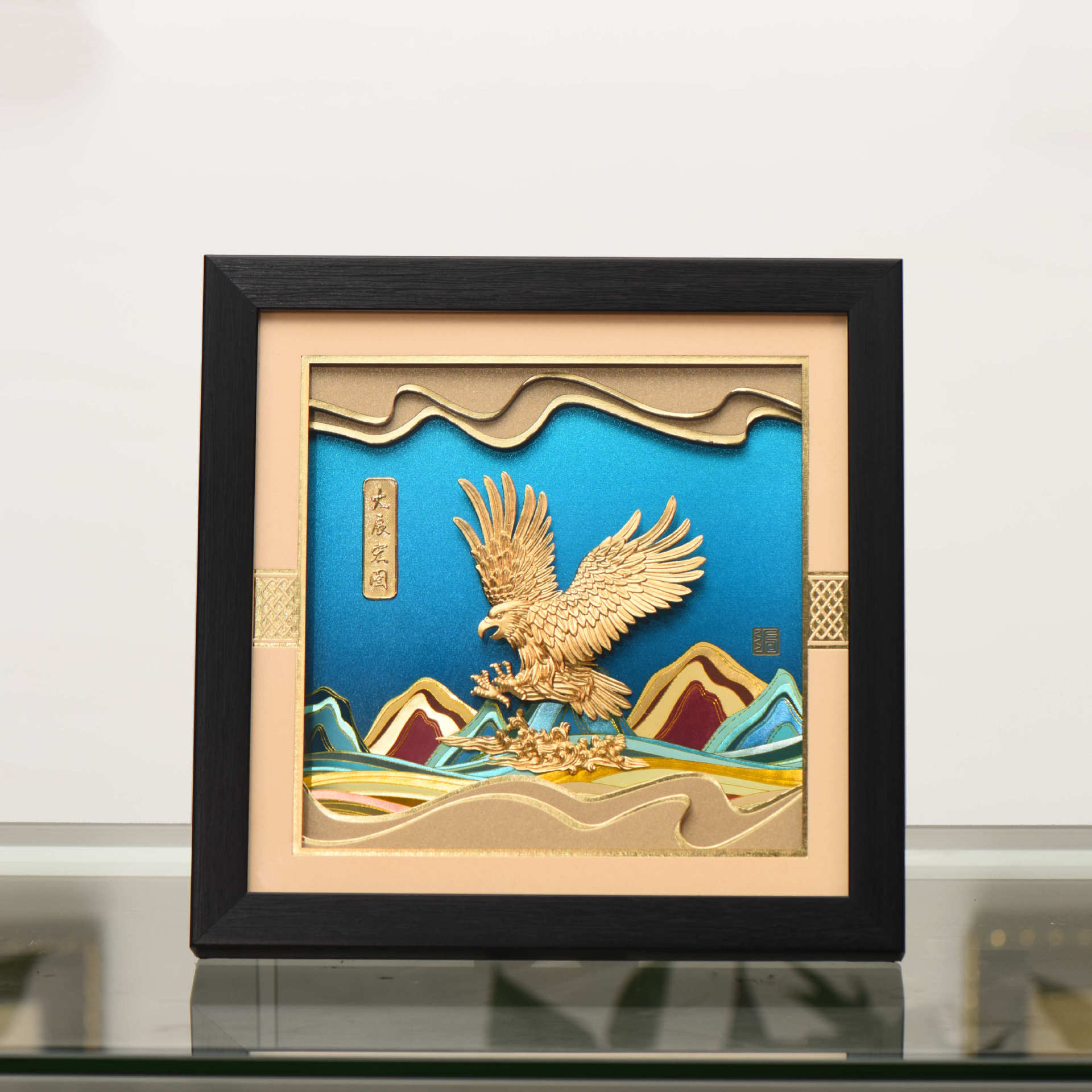 厂家直供立体金箔画大展宏图老鹰摆件银行开业集团店庆保险商务礼